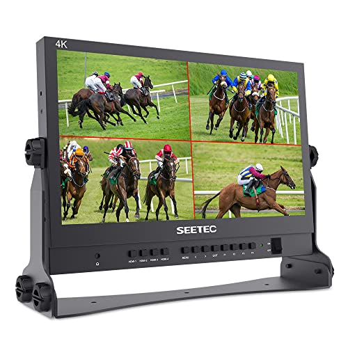 SEETEC ATEM156 15.6 Inch Live Streaming Broadcast Director Monitor with 4 HDMI Input Output Quad Split Display for ATEM Mini Pro Video Switcher Mixer Studio Television Production