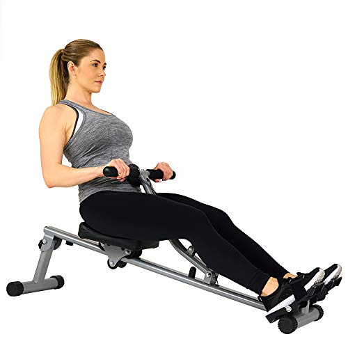 Sunny Health & Fitness SF-RW1205 12 Adjustable Resistance Rowing Machine Rower w/Digital Monitor