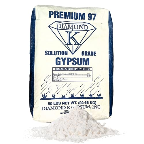 Supply Solutions Premium 97 Gypsum Calcium Sulfate Dihydrate - Organic Powder Garden Plant Food Fertilizer with Sulfur and Calcium - Purest and Soluble with Nutrients Booster Clay Softener (50 Pounds)